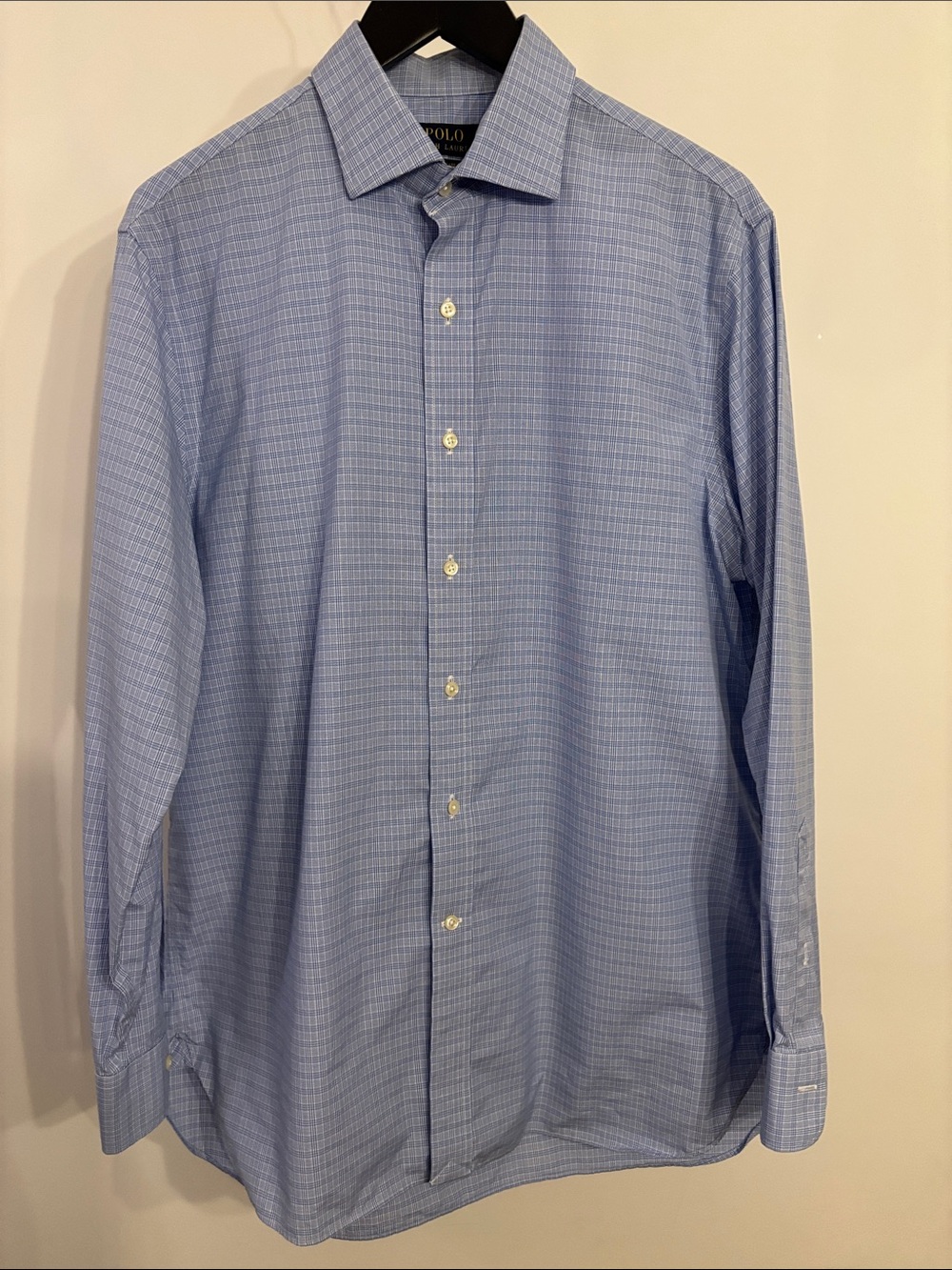 Polo Ralph Lauren Plaid Dress Shirt 16.5 34/35 Blue